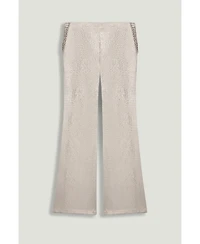 Nocturne Women's Snake Print Jacquard Flare Trousers