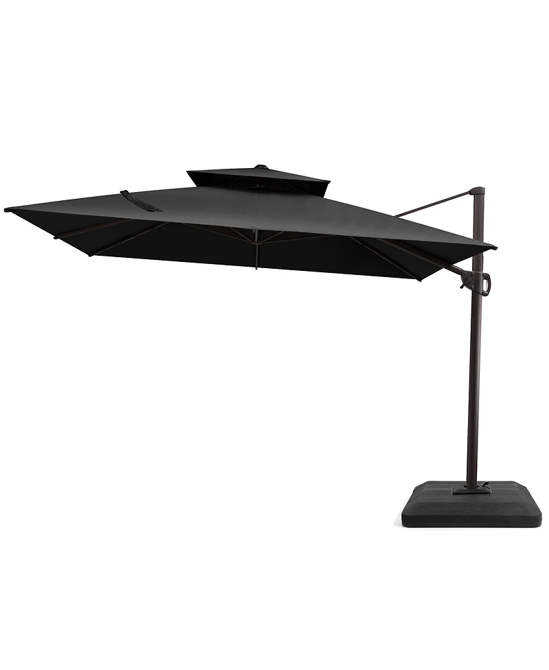 Pellebant Outdoor Patio Double Top 11x11Feet Square Aluminum Cantilever Umbrella with Base Brand