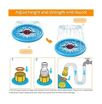 Aofar 68" Splash Pad Sprinkler Play Mat Inflatable Shark Pool