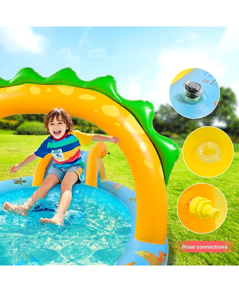Aofar 96'' Inflatable Dinosaur Pool Slide Sprinkler Garden