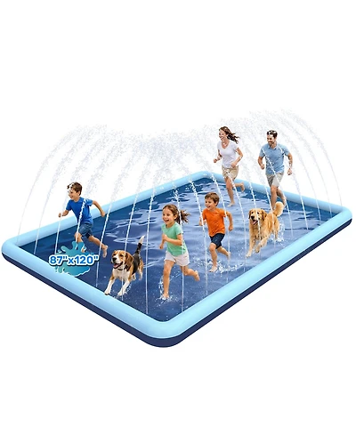 Aofar Dog Splash Pad Sprinkler Pool Non-slip Outdoor 120"x 87
