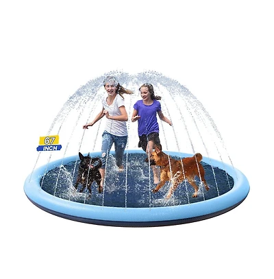 Aofar 67" Dog Splash Pad Sprinkler Pool Outdoor Play Water Fun