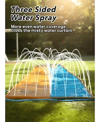 Aofar 20ft Slip Slide Inflatable Bodyboards Sprinkler Summer Heavy Duty