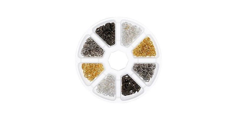 John Bead 8-Slot Jump Rings Jewelry Findings Kit Assortment, 1200pieces