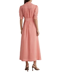 Reiss Women's Short-Sleeve Waisted Midi Dress