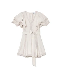 Reiss Women's Broderie Anglaise Belted Flippy Dress