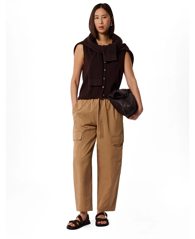 Whistles Women's Utility Cotton Barrel Trouser