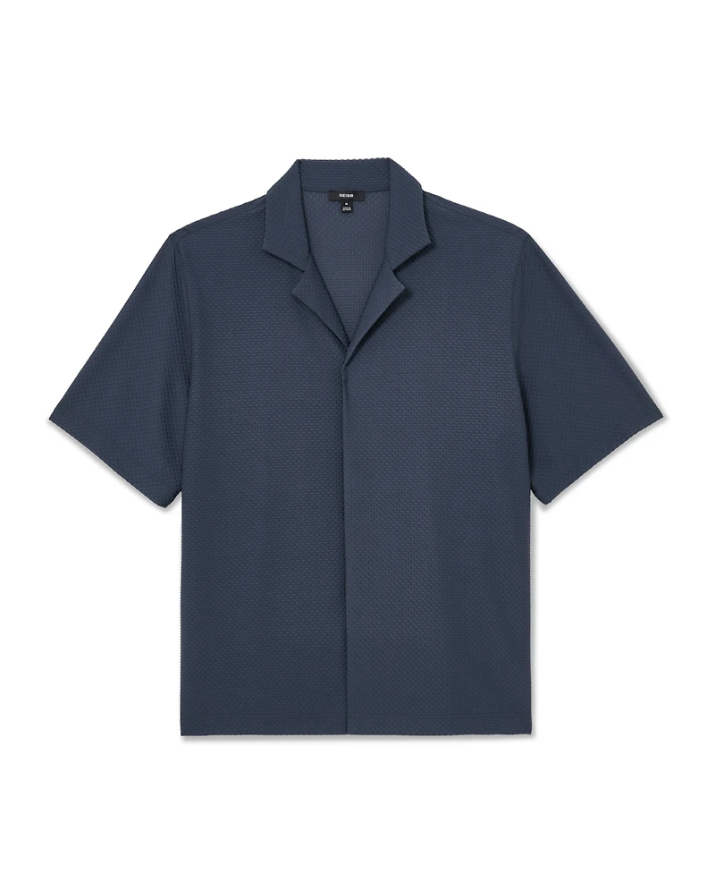 Reiss Men's Samson Textured Cuban Shirt