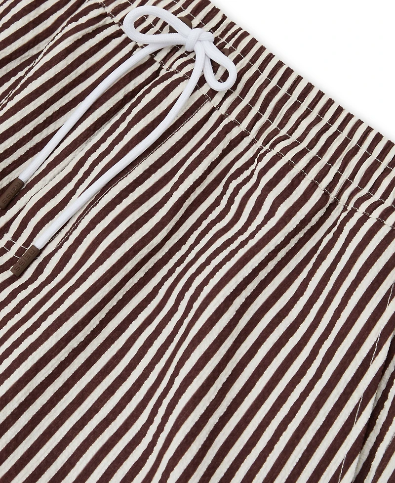 Reiss Men's Bay Drawstring Seersucker Stripe Swim Shorts