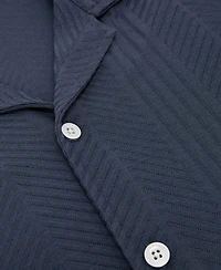 Reiss Men's Frederick Jacquard Cuban Shirt