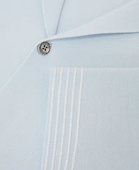Reiss Men's Wandsworth Button Through Piped Stitch Detail Cuban Shirt