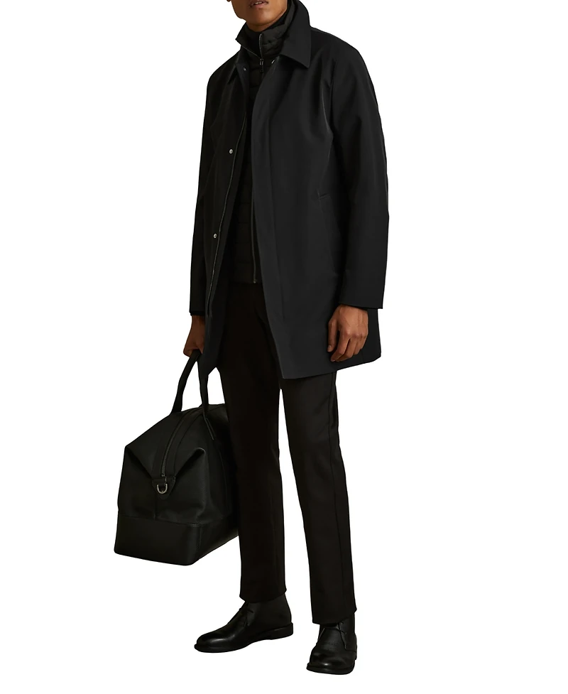 Reiss Men's Hybrid Removable Funnel Neck Overcoat
