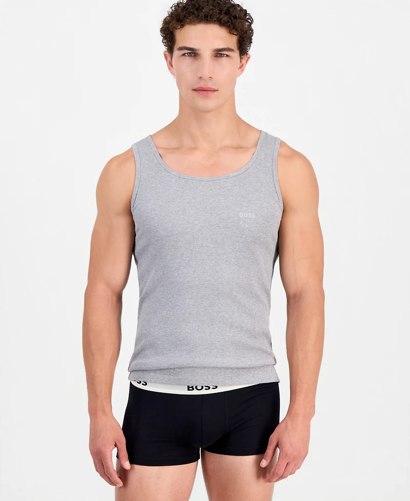 Boss by Hugo Men's Ribbed Tank Tops, Pack of 3
