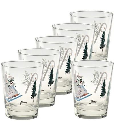 Fiesta Holly Jolly Christmas Double Old Fashioned Glasses, Set of 6