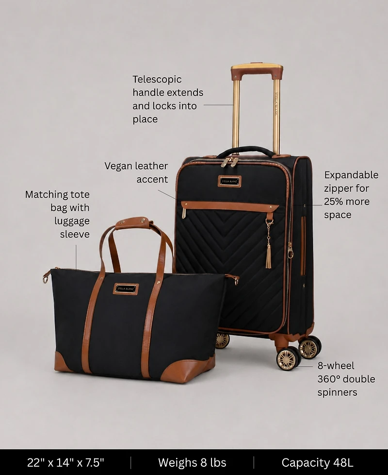 Stella Blanc Belle 2-Pc. Softside Expandable Spinner Luggage Set