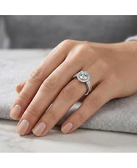 Sterling Silver Cubic Zirconia Circle Solitaire Ring