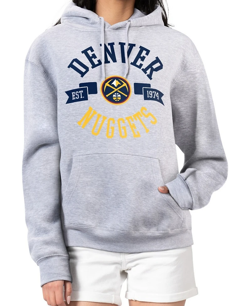 G-iii 4Her by Carl Banks Women's Heather Gray Denver Nuggets City Pullover Hoodie
