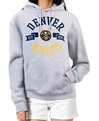 G-iii 4Her by Carl Banks Women's Heather Gray Denver Nuggets City Pullover Hoodie