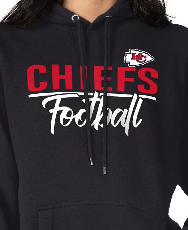 G-iii 4Her by Carl Banks Women's Black Kansas City Chiefs Graphic Fleece Pullover Hoodie