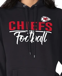 G-iii 4Her by Carl Banks Women's Black Kansas City Chiefs Graphic Fleece Pullover Hoodie