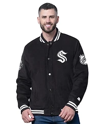 Starter Men's Black Seattle Kraken Blackout Varsity Jacket
