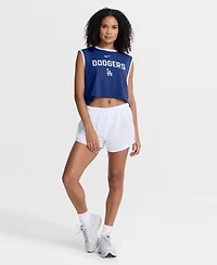 Nike Women's Royal Los Angeles Dodgers Primetime Loose Dri-fit Cropped Tank Top