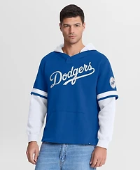 Fanatics Men's Royal/White Los Angeles Dodgers Oversized Fire Speed Layered Hoodie