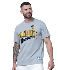 Starter Men's 2-Pack Navy/Heather Gray Milwaukee Brewers T-Shirt Set
