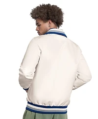 Starter Men's White Los Angeles Dodgers The Captain Cooperstown Logo Full-Zip Varsity Jacket