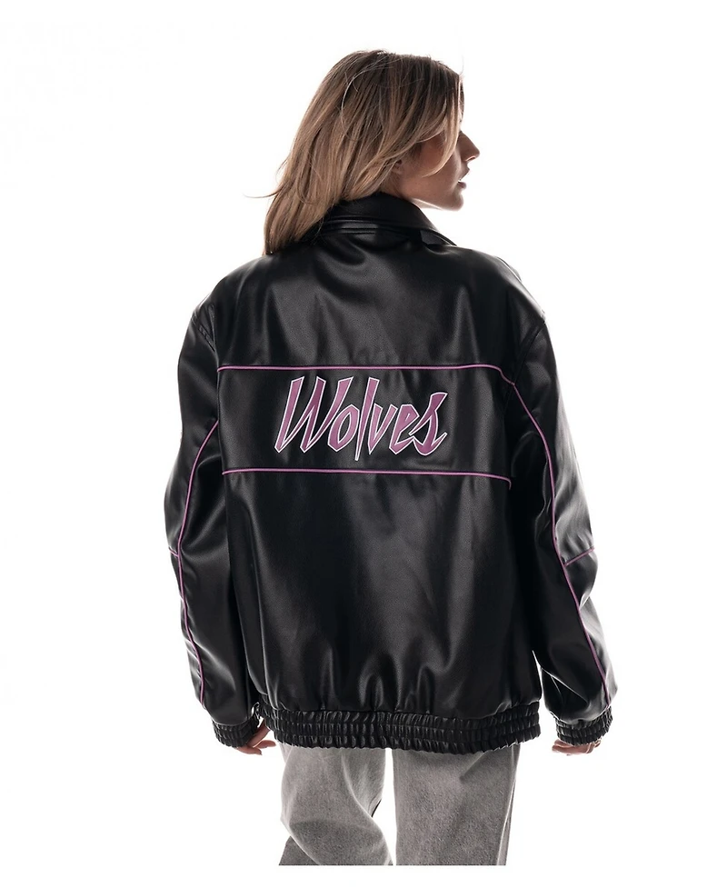 The Wild Collective Men's and Women's Black Minnesota Timberwolves City Edition Full-Snap Jacket