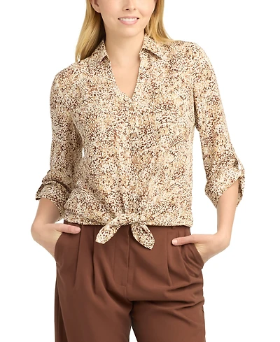 Bcx Women's Collared Button-Front Shirt