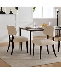 Rainsken Farmhouse Dinner Chair Set of 2, Fabric Upholstered Dining Room Chair, for Kitchen