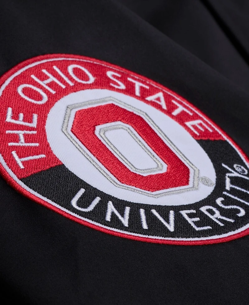 Mitchell Ness Men's Black Ohio State Buckeyes Double Clutch Lightweight Satin Full-Snap Jacket