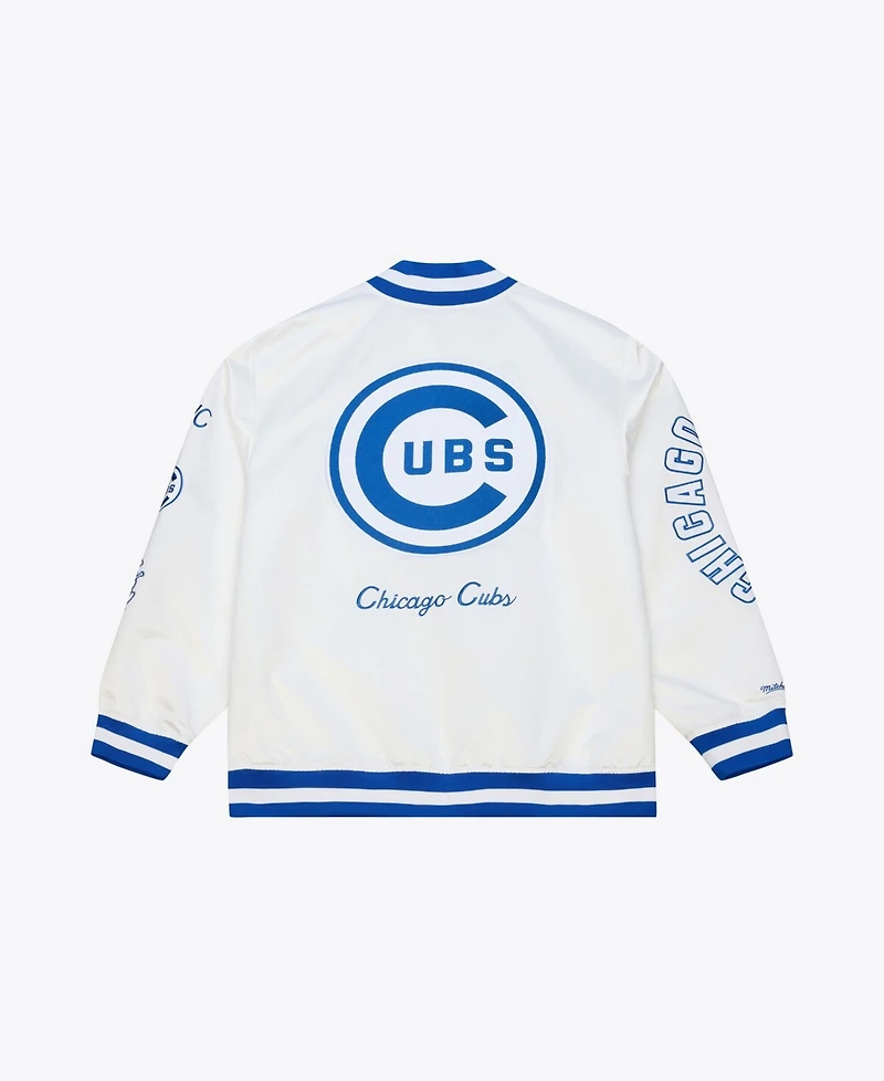 Mitchell & Ness Men's White Chicago Cubs Cooperstown Collection Arctic Lightweight Satin Full-Snap Jacket