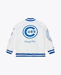 Mitchell & Ness Men's White Chicago Cubs Cooperstown Collection Arctic Lightweight Satin Full-Snap Jacket