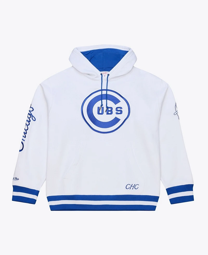 Mitchell & Ness Men's White Chicago Cubs Cooperstown Collection Fleece Hoodie