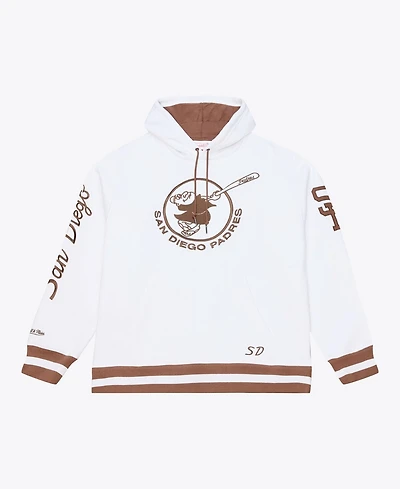 Mitchell & Ness Men's White San Diego Padres Cooperstown Collection Fleece Hoodie