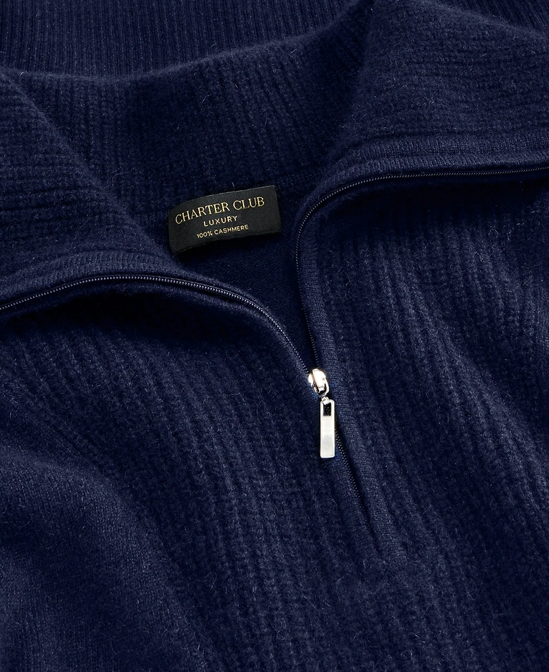 Charter Club 100% Cashmere Women's Quarter-Zip Sweater, Created for Macy's