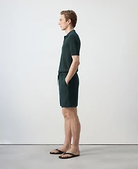Mango Men's Drawstring Detail Linen 7.48" Bermuda Shorts