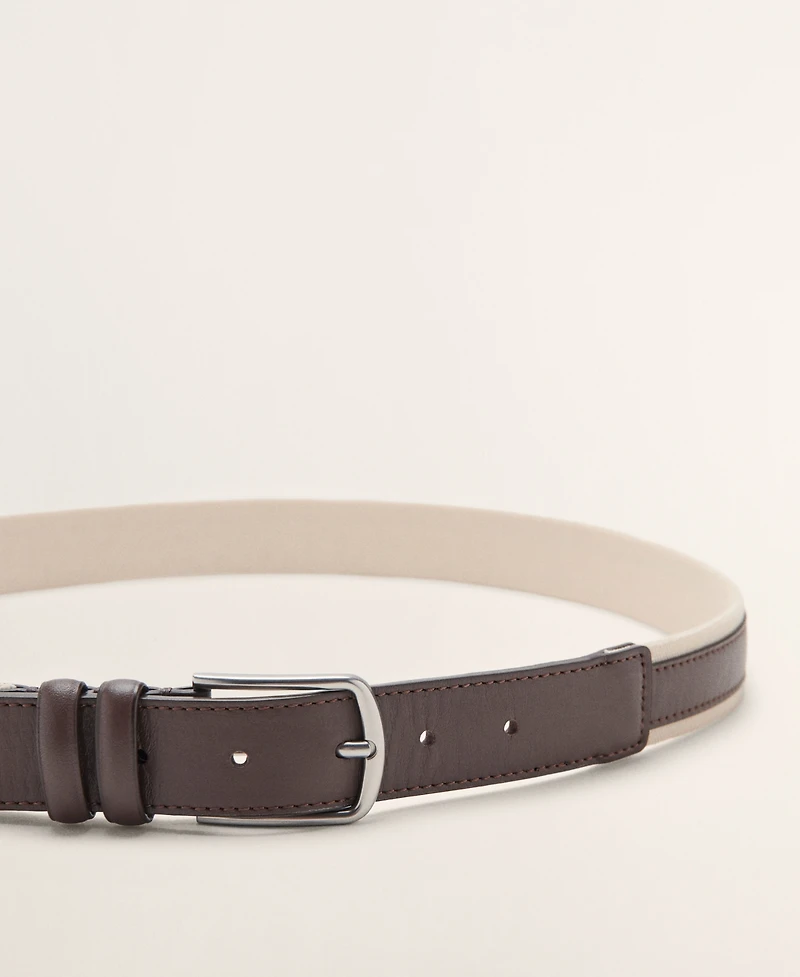 Mango Men's Leather Mixed Belt