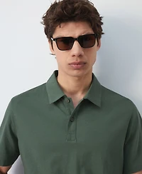 Mango Men's Cotton Pique Polo Shirt