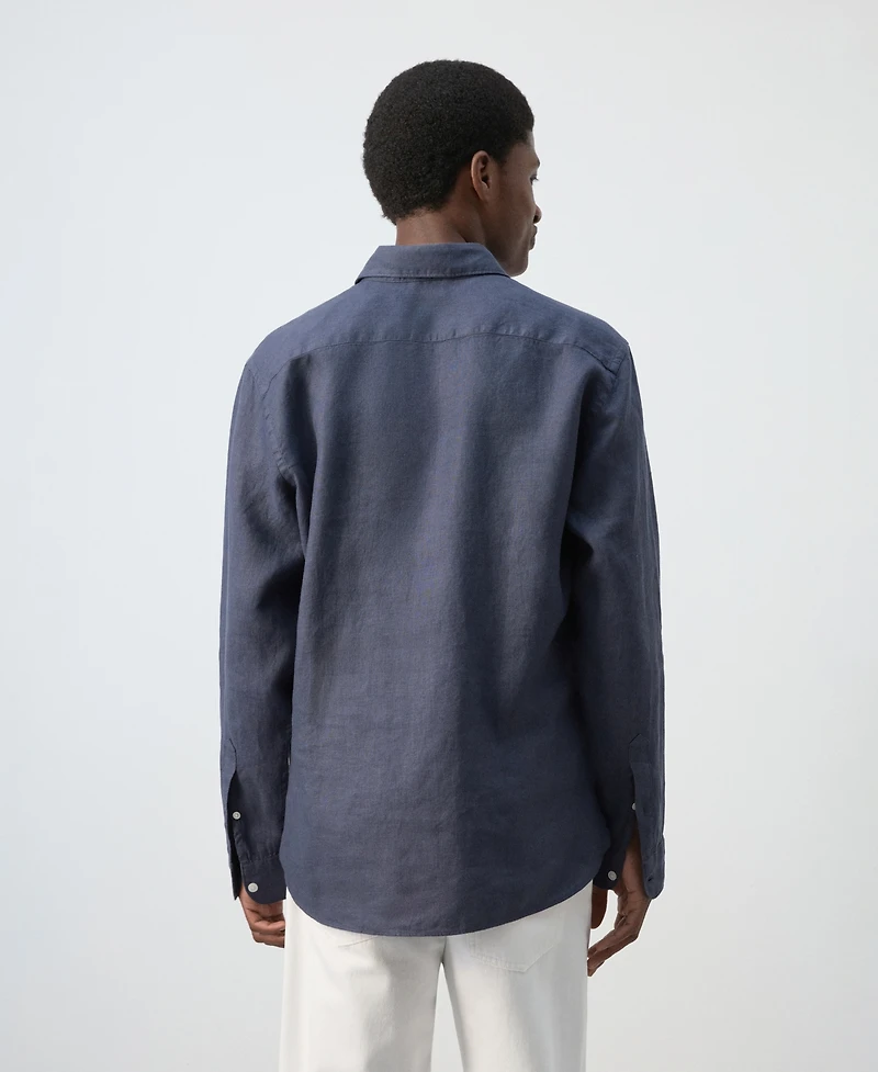 Mango Men's Linen Relaxed Fit Shirt