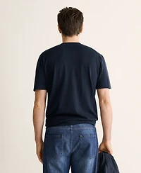 Mango Men's Cotton Fine-Knit T-Shirt