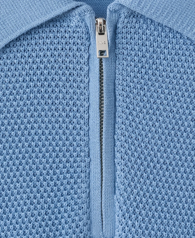 Mango Men's Zipper Knitted Polo Shirt
