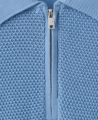 Mango Men's Zipper Knitted Polo Shirt