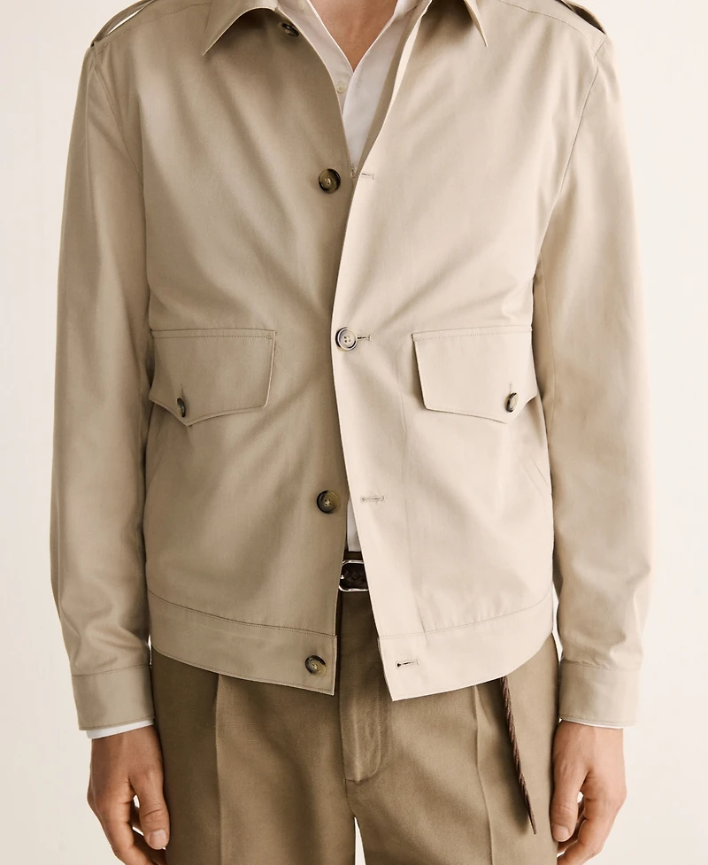 Mango Men's Cotton-Silk Buttons Jacket