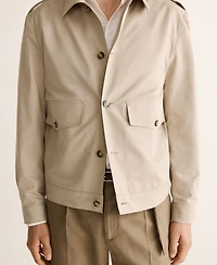 Mango Men's Cotton-Silk Buttons Jacket