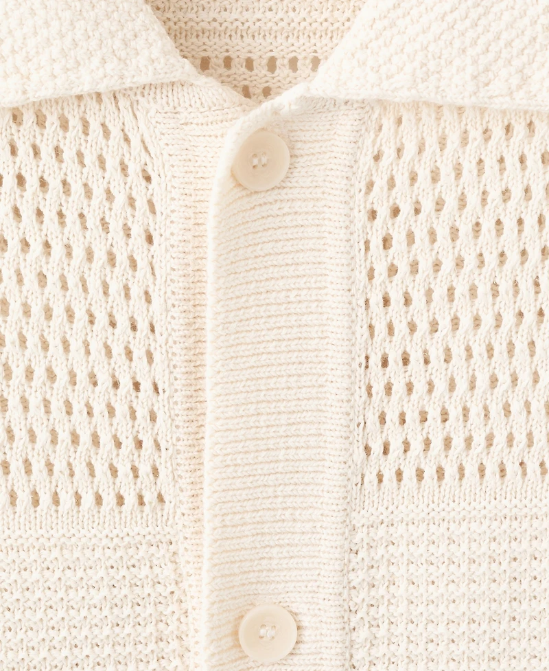 Mango Men's Openwork Knitted Shirt
