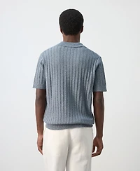 Mango Men's Cotton Fine-Knit Polo Shirt