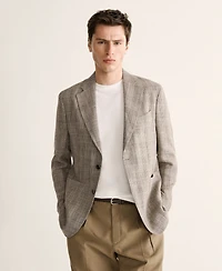 Mango Men's Slim-Fit Prince Of Wales Checkered Blazer